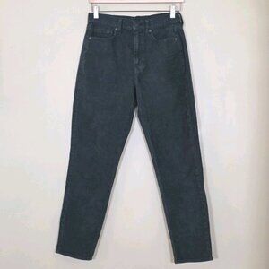 American Eagle Corduroy Mom Jean Women 2 Green Preppy High Rise Skater Cotton